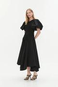 Wisteria Midi Dress - Black