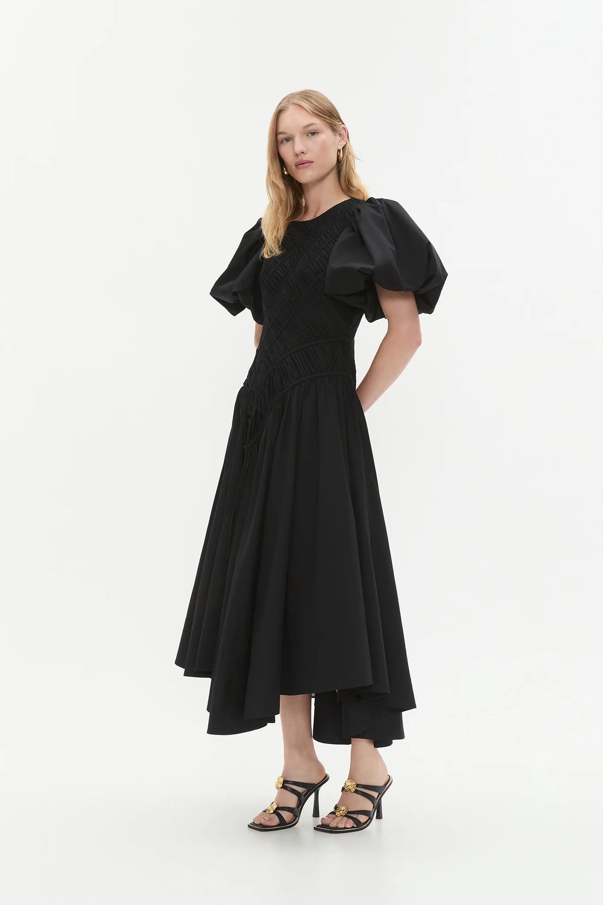 Wisteria Midi Dress - Black