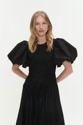 Wisteria Midi Dress - Black
