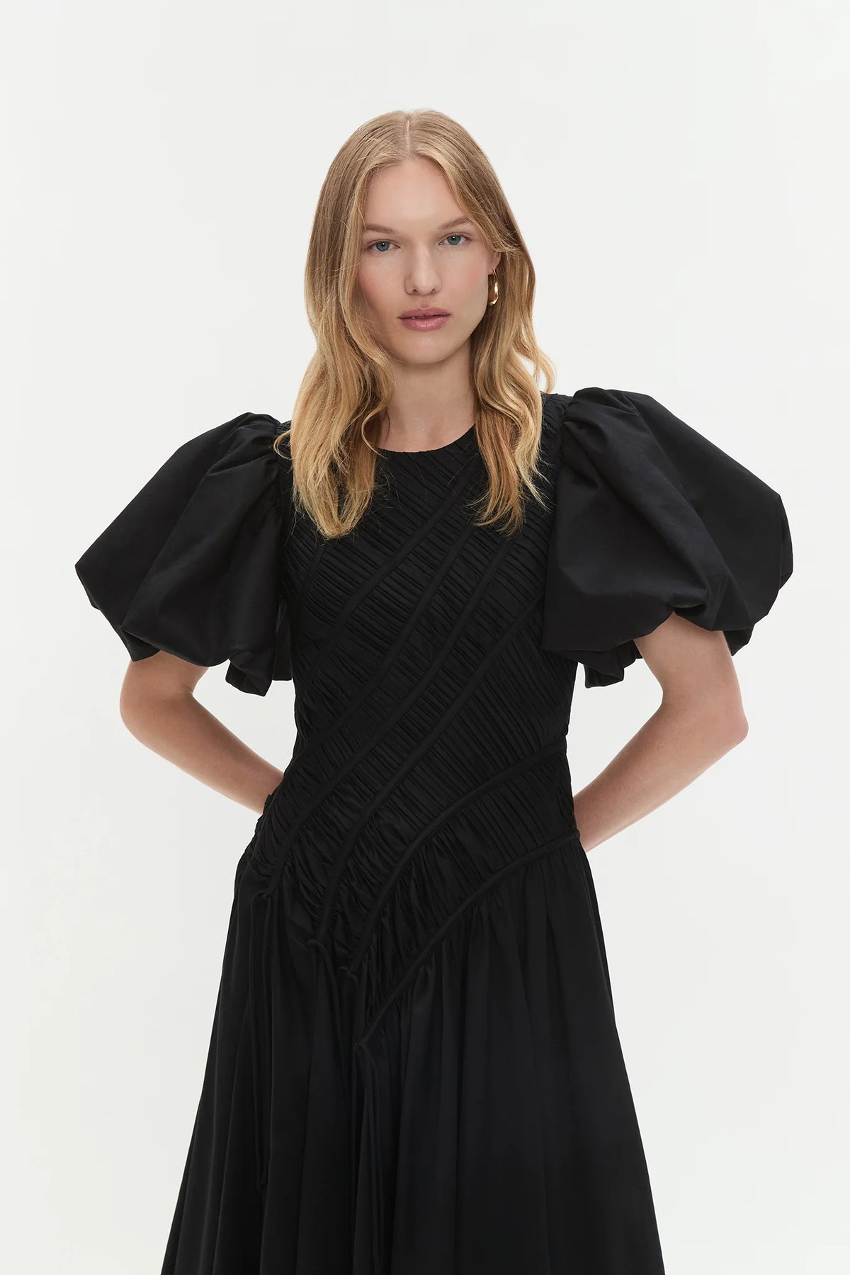 Wisteria Midi Dress - Black