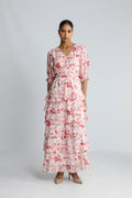 Noorie Blur Print Dress - Red