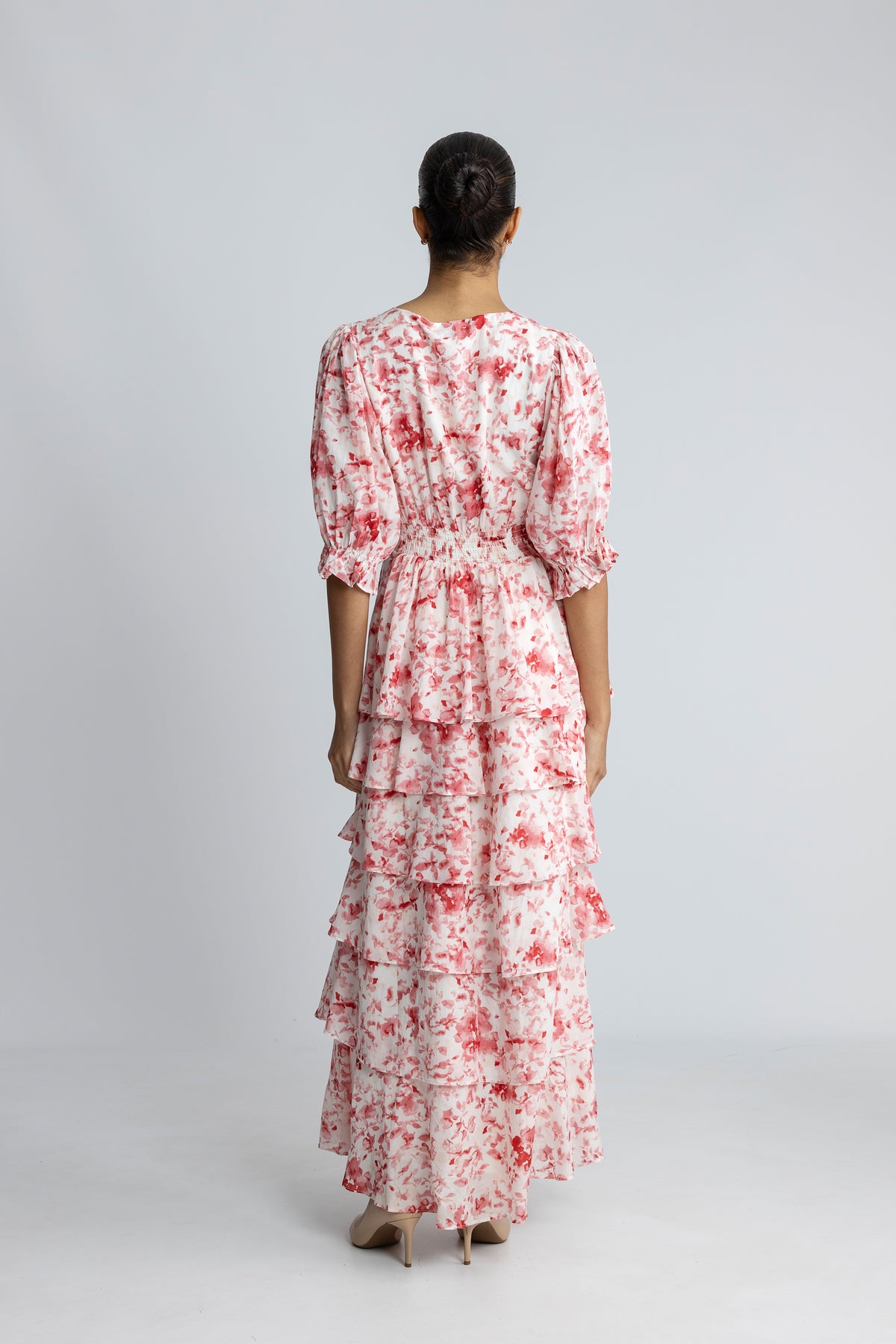 Noorie Blur Print Dress - Red