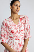 Noorie Blur Print Dress - Red