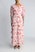 Noorie Blur Print Dress - Red