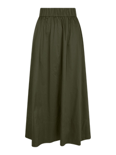 Yara Long Poplin Skirt - Army