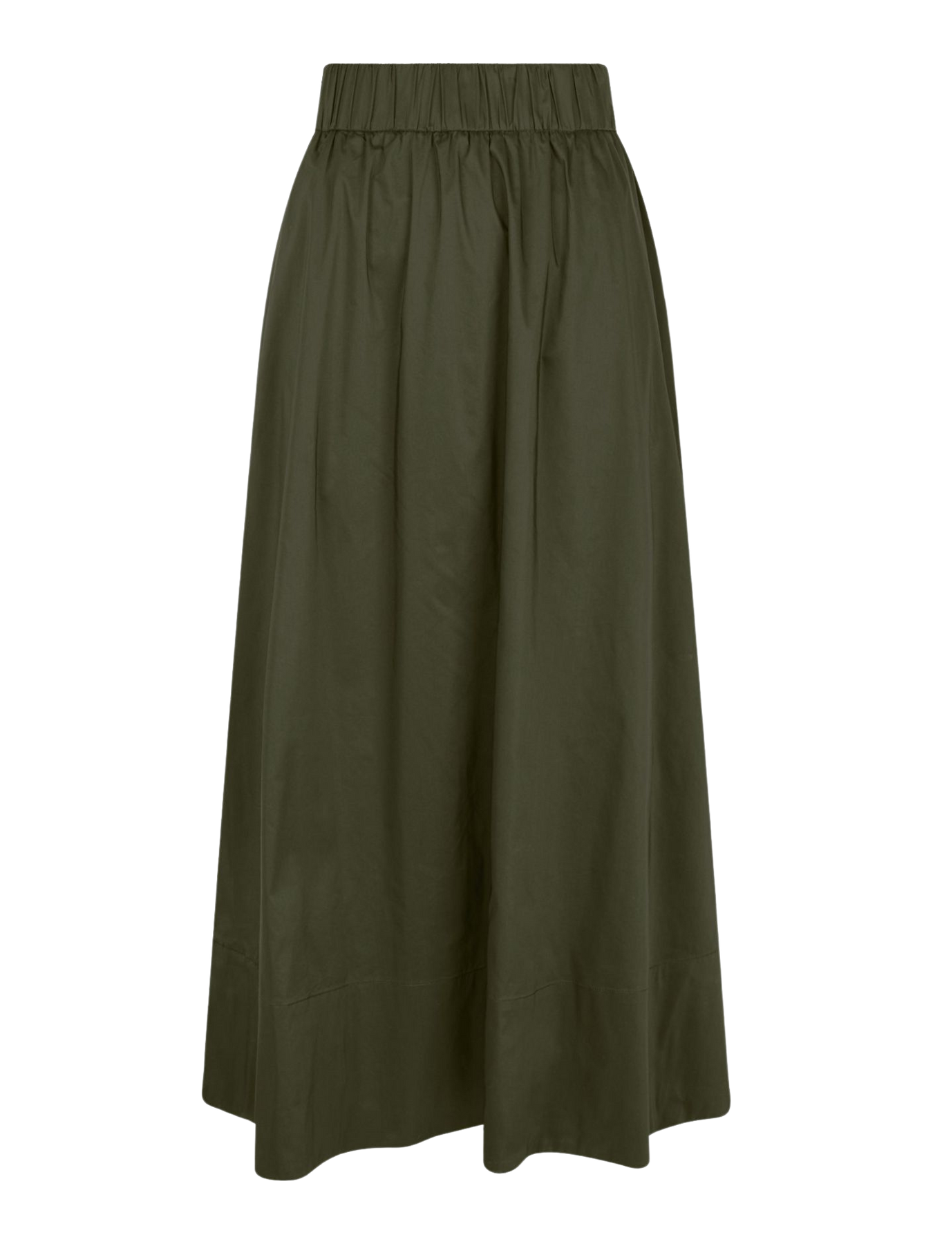 Yara Long Poplin Skirt - Army