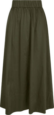 Yara Long Poplin Skirt - Army