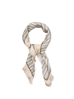 Scallopia Striped Sia Scarf - Birch White