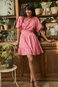 Svanhild Flower Mini Dress - Pink Flower