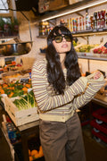Stripe Wool Cardigan - Lt. Yellow Stripe