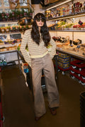 Stripe Wool Cardigan - Lt. Yellow Stripe