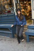 Emma Denim Solid Blouse - Blue