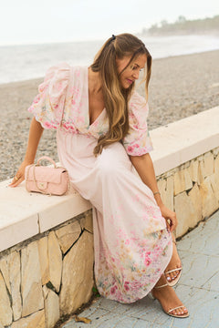 Marlene Chiffon Maxi Dress - Light Pink