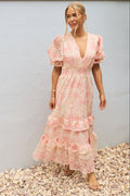 Nanni Maxi Emb Dress - Pink