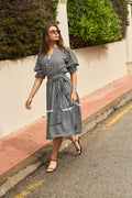Gertrude Gingham Dress - Black/White