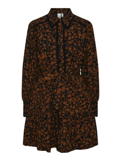 Yastilera LS Shirt Dress - Black W/Tilera Print
