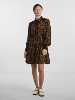 Yastilera LS Shirt Dress - Black W/Tilera Print