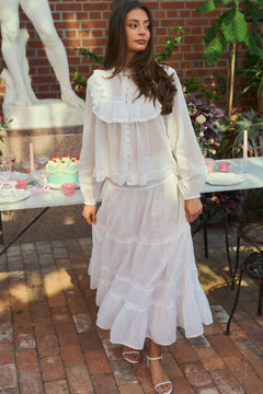 Vendla Voile High Smock Skirt - White