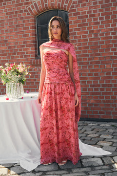 Dagmar Flowy Bandeau Dress - Pink