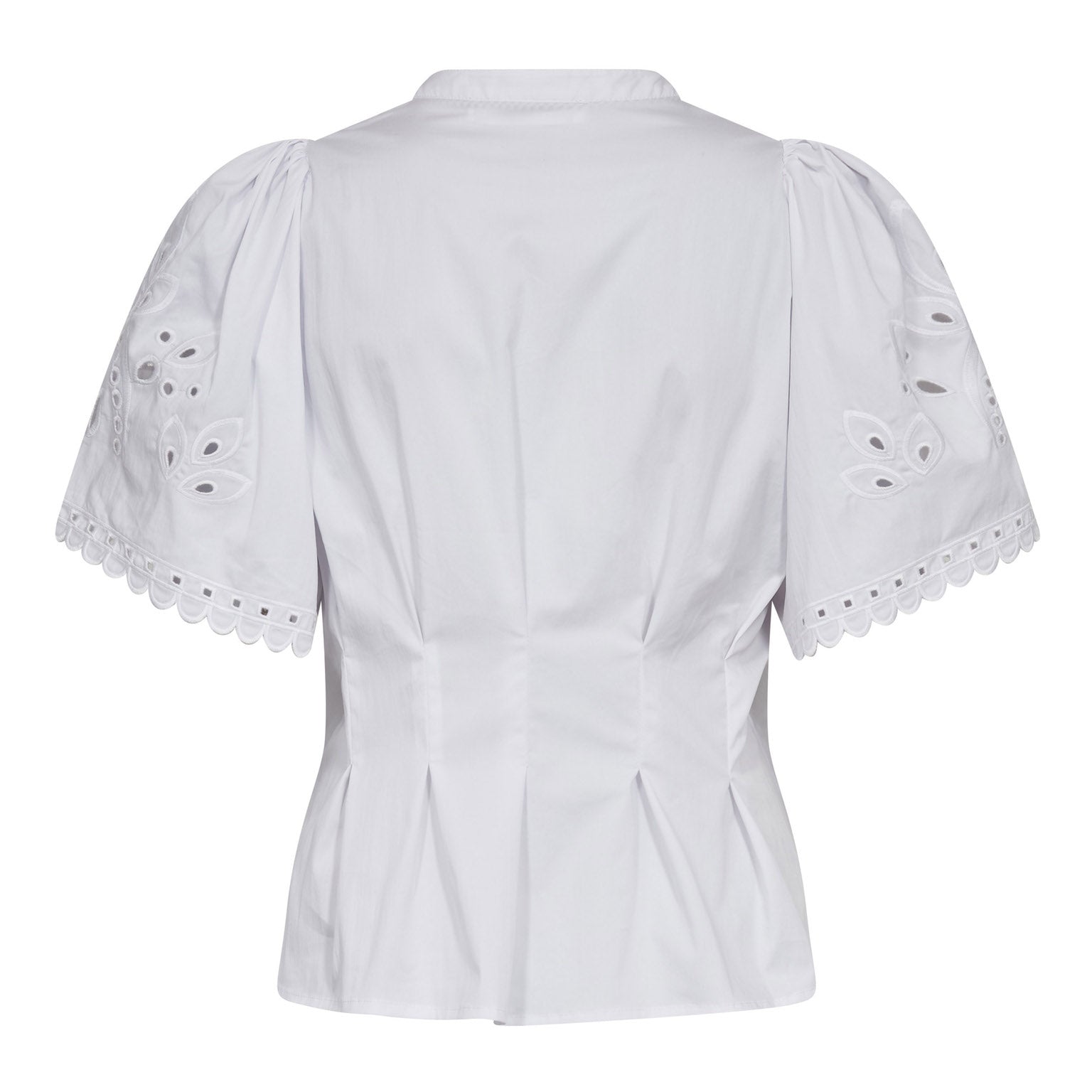 Poppycc Emb Ss V-Shirt - White