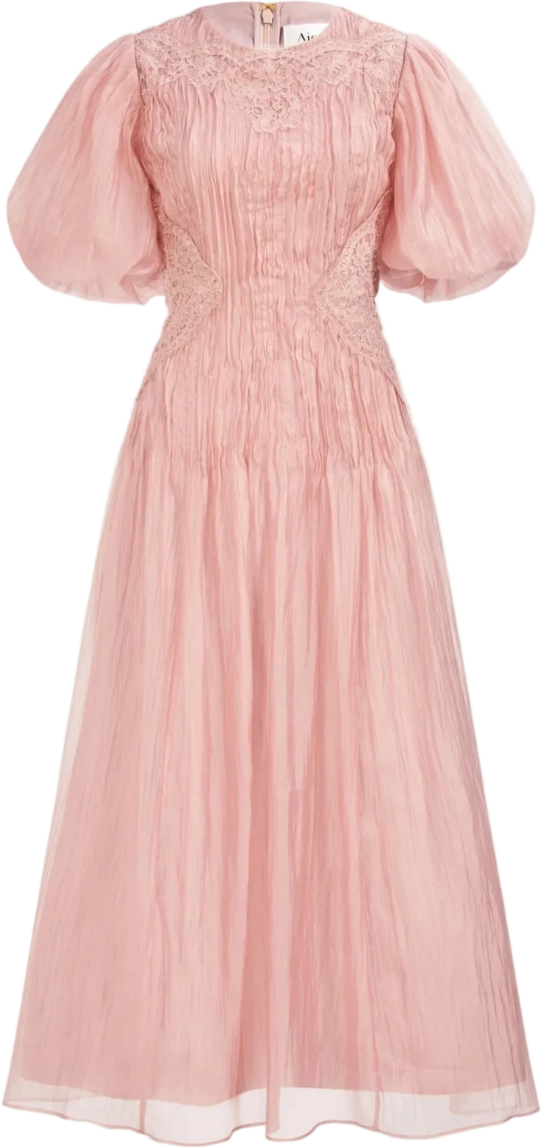 Ophelia Lace Midi Dress - Fawn Pink
