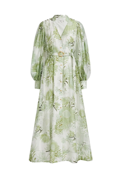 Reflector Shirt Dress - Olive Native Floral