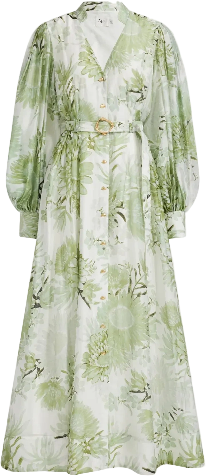 Reflector Shirt Dress - Olive Native Floral
