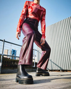 Audrick Nappa Leather Platform Chelsea Boots - Black Nappa