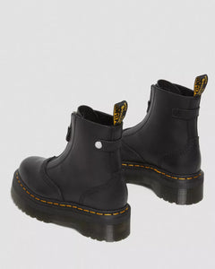 Jetta Zipped Leather Platform Boots - Black Sendal