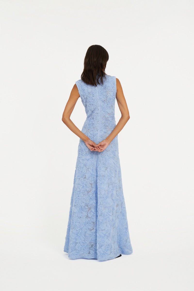 ROTATE Birger Christensen - Kjoler - Flower Mesh Maxi Dress - Skyway (Blue) - Villoid ROTATE Birger Christensen - Kjoler - Flower Mesh Maxi Dress - Skyway (Blue) - Villoid