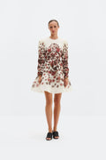 Leoni Silk Blend Mini Dress - Wine Peony