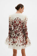 Leoni Silk Blend Mini Dress - Wine Peony