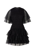 Minnie Short Sleeve Lace Mini Dress - Black