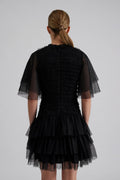 Minnie Short Sleeve Lace Mini Dress - Black