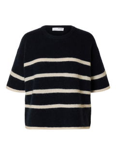 Maline-Liliana 2/4 Knit O-Neck Noos - Dark Sapphire Birch