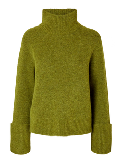 Sia Ras Ls Knit High Neck - Cardamom Seed Melange