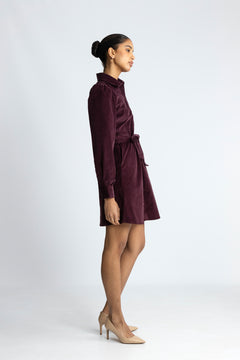 Runa Short Corduroy Dress - Fig