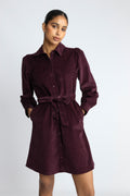 Runa Short Corduroy Dress - Fig