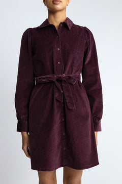 Runa Short Corduroy Dress - Fig
