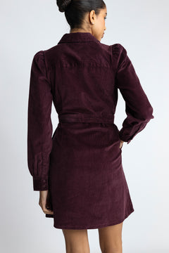 Runa Short Corduroy Dress - Fig