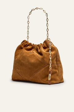 Bag M Suede June Tote - Cognac