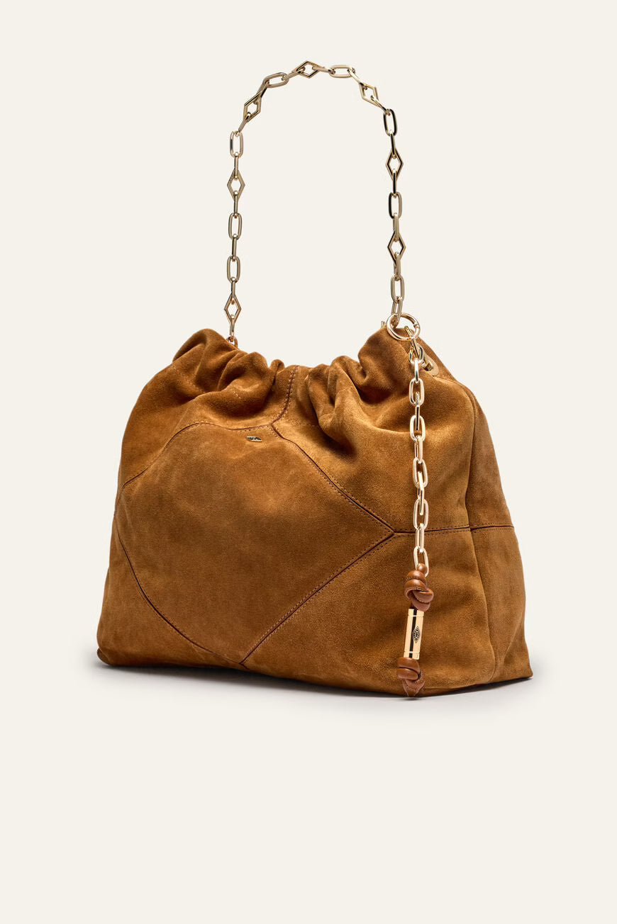 Bag M Suede June Tote - Cognac