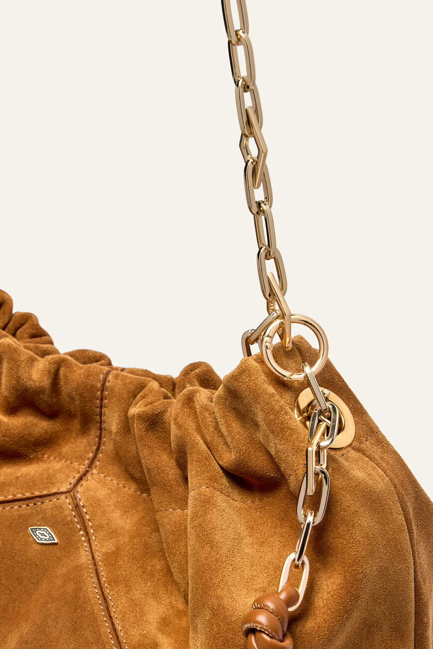 Bag M Suede June Tote - Cognac