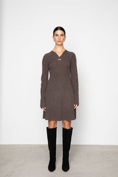 Myla Dress - Dark Taupe Melange