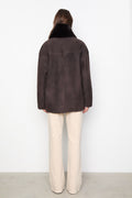 Melli Shearling Jacket - Dark Brown Suede