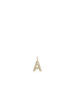 Stone Letter Charm - Gold