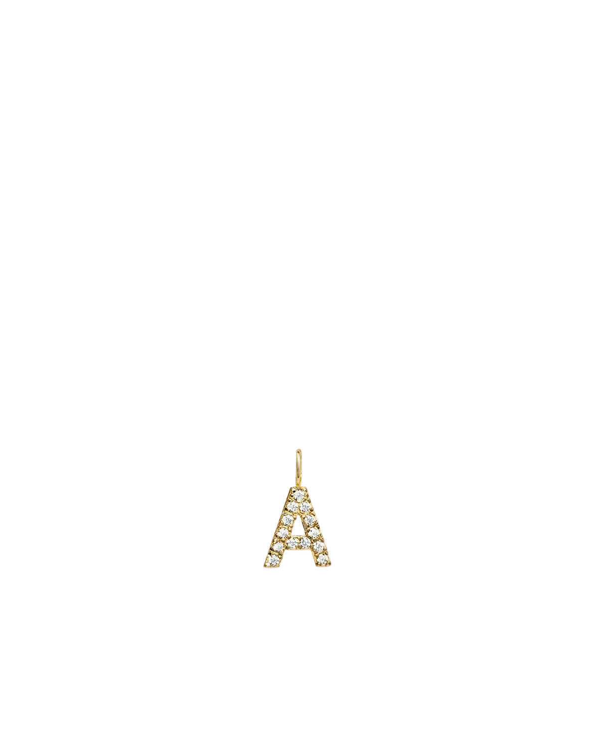 Stone Letter Charm - Gold