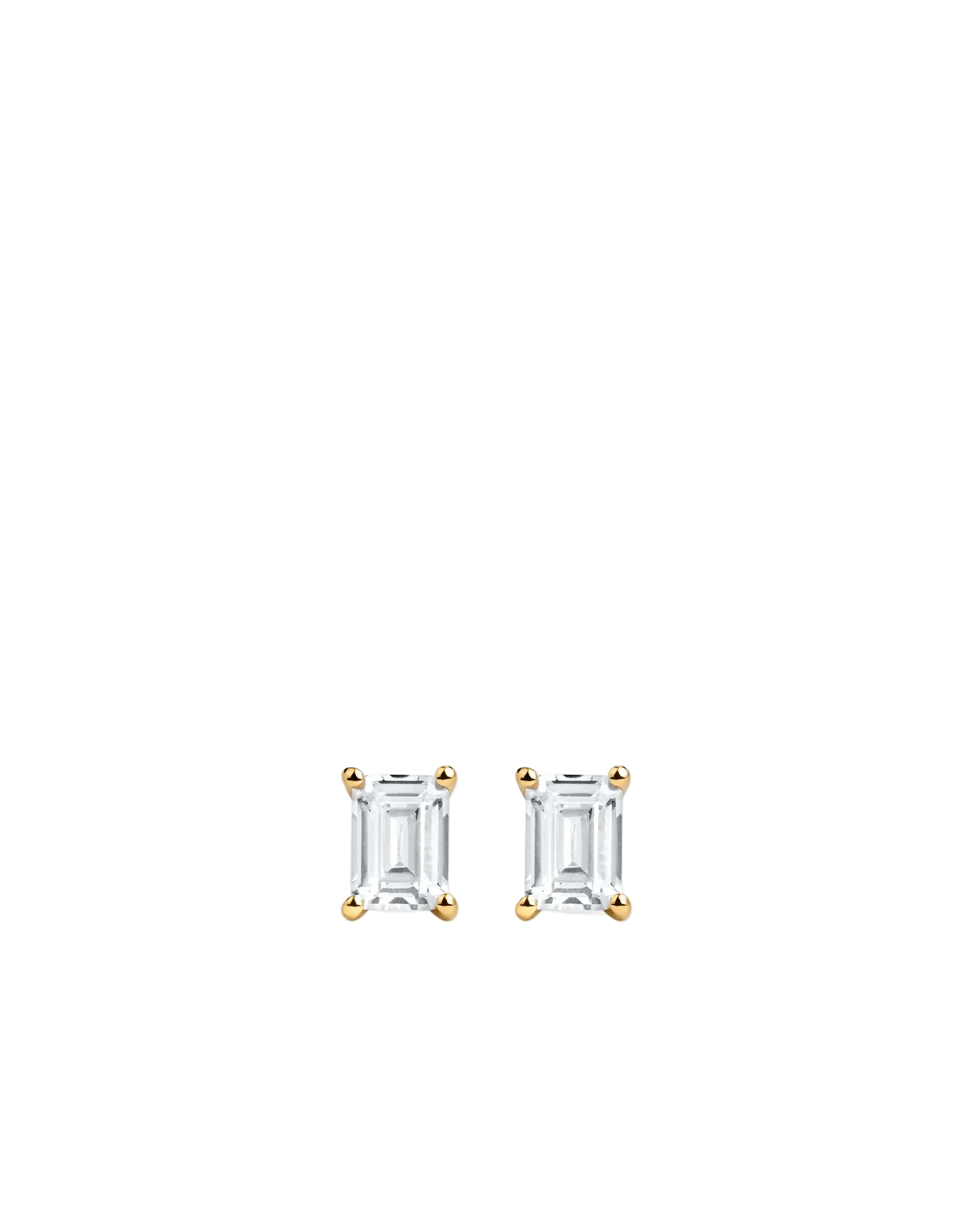 Emerald Stud Earrings - Gold