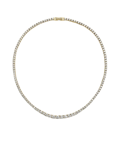 Dropped Tennis Necklace - Gold