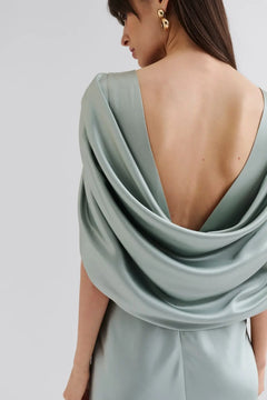 Louise Draped Back Maxi Dress - Sage